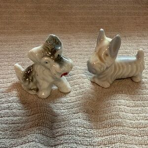 Vintage porcelain Scottie and terrior Dog Figurines -  made in Japan